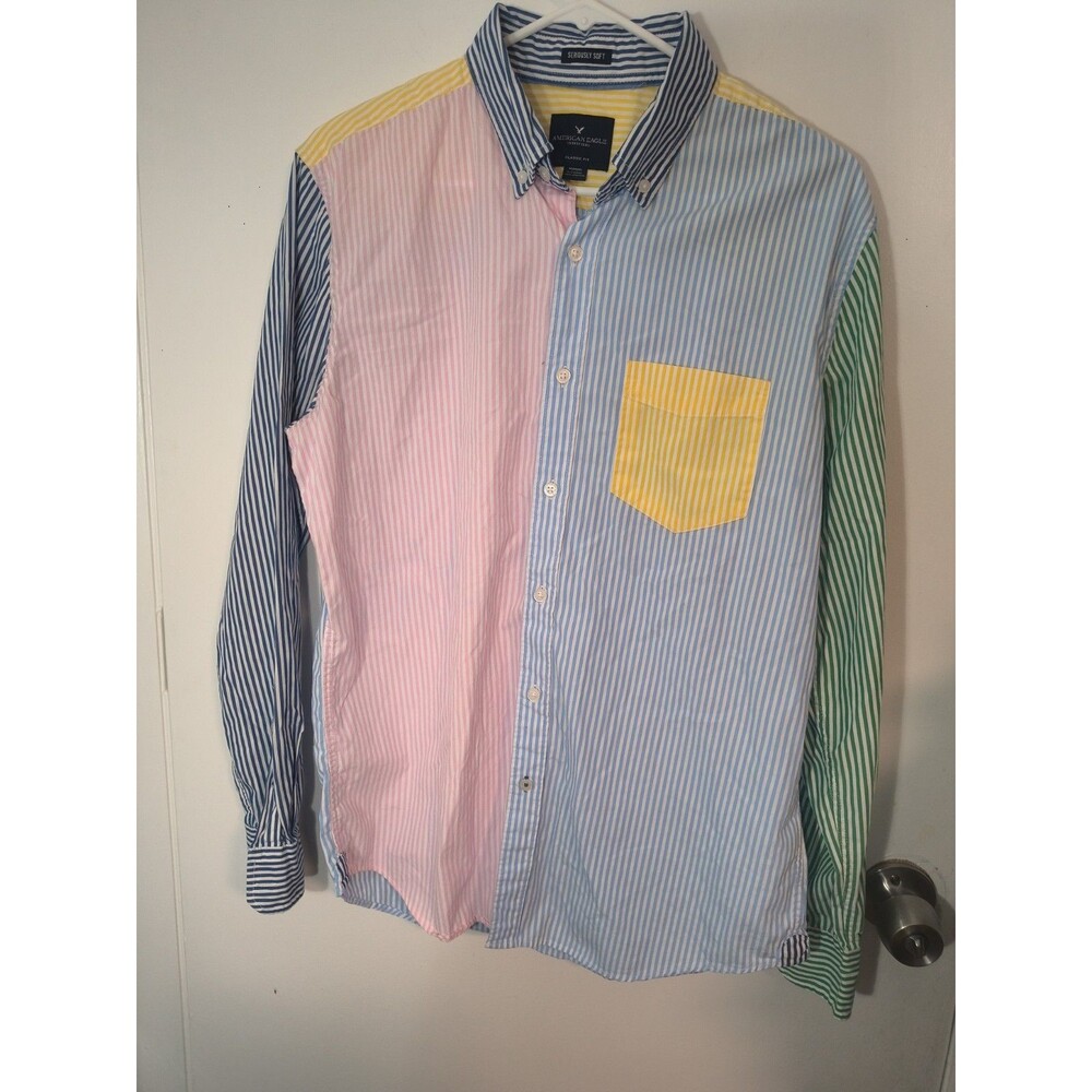 American Eagle Outfitter Seriously Soft Shirt Multi Color Men Medium Casual
